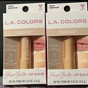 L.A. Colors Shea Butter Lip Balm - Sheer Nude. Set of 2.